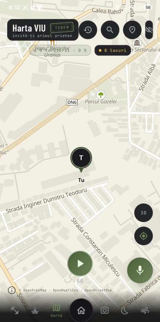 Harta VIU: hartă 3D cu teritorii și locuri